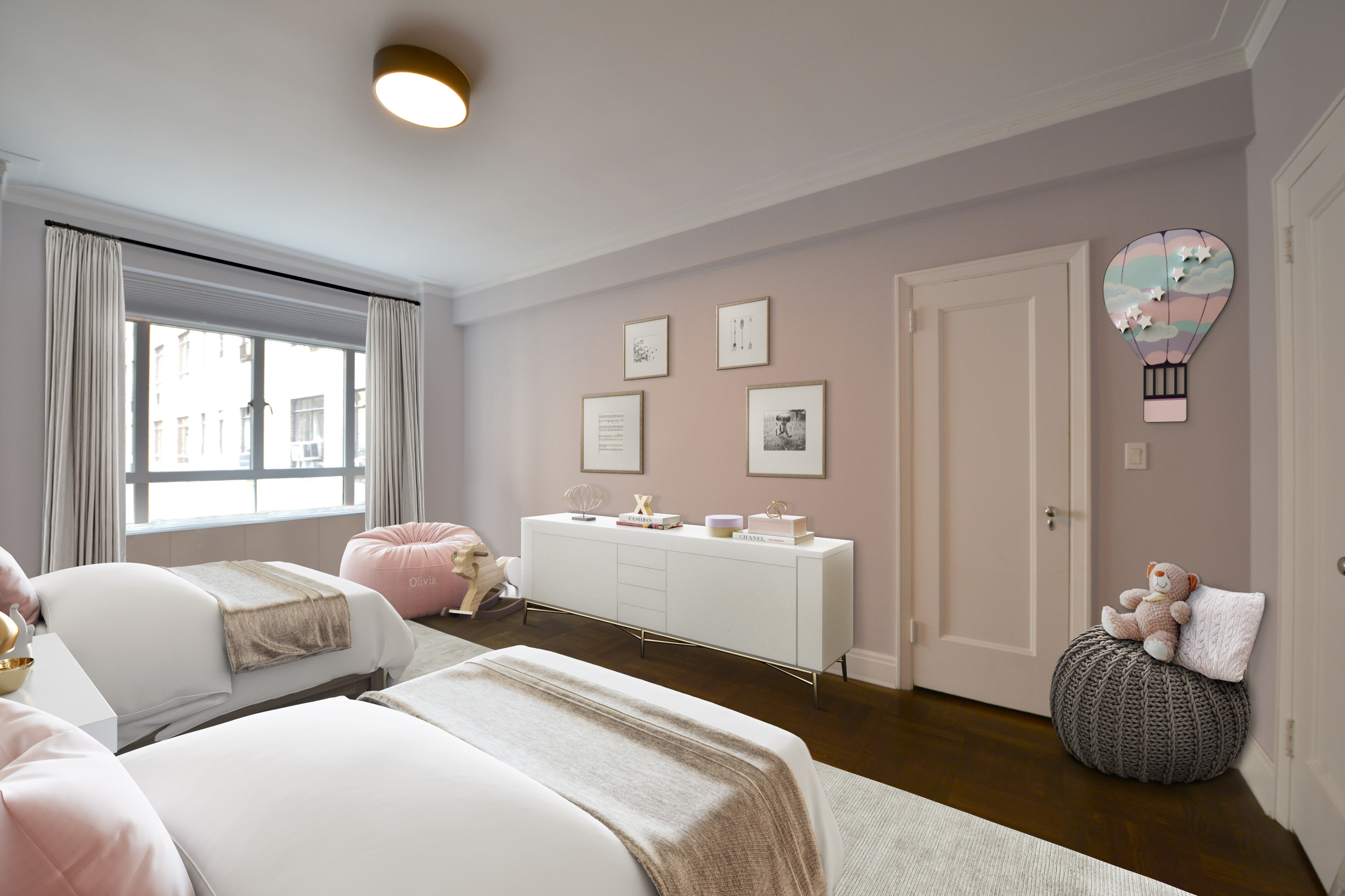 25 Central Park West, Unit 12I Manhattan, NY 10023 - Photo 6 of 7 a bedroom with two beds and a window
