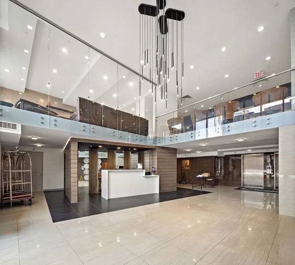 a front view of a building