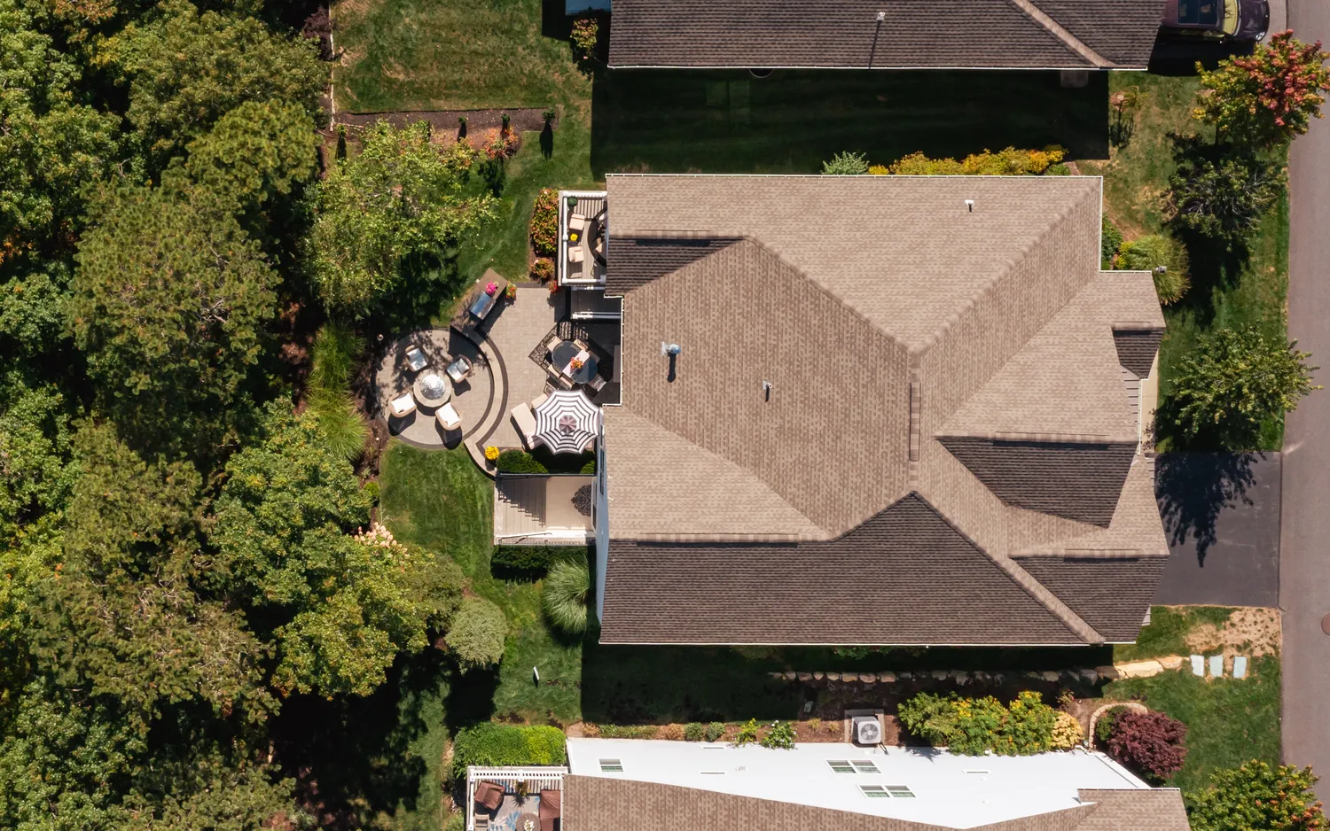 an aerial view of a house