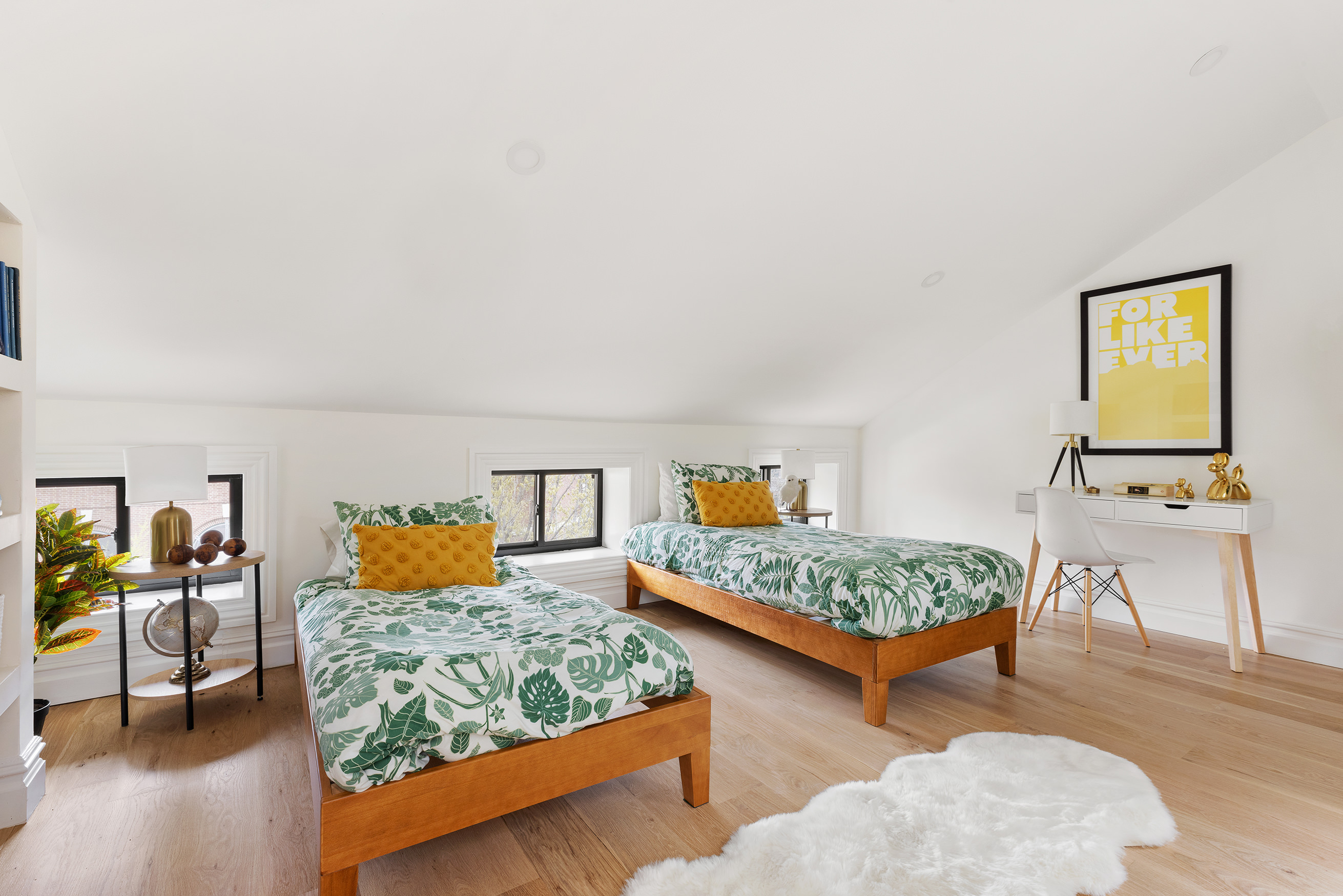 816 Lafayette Avenue, Unit MF Brooklyn, NY 11221 - Photo 17 of 22 a bedroom with two beds and painting on the wall