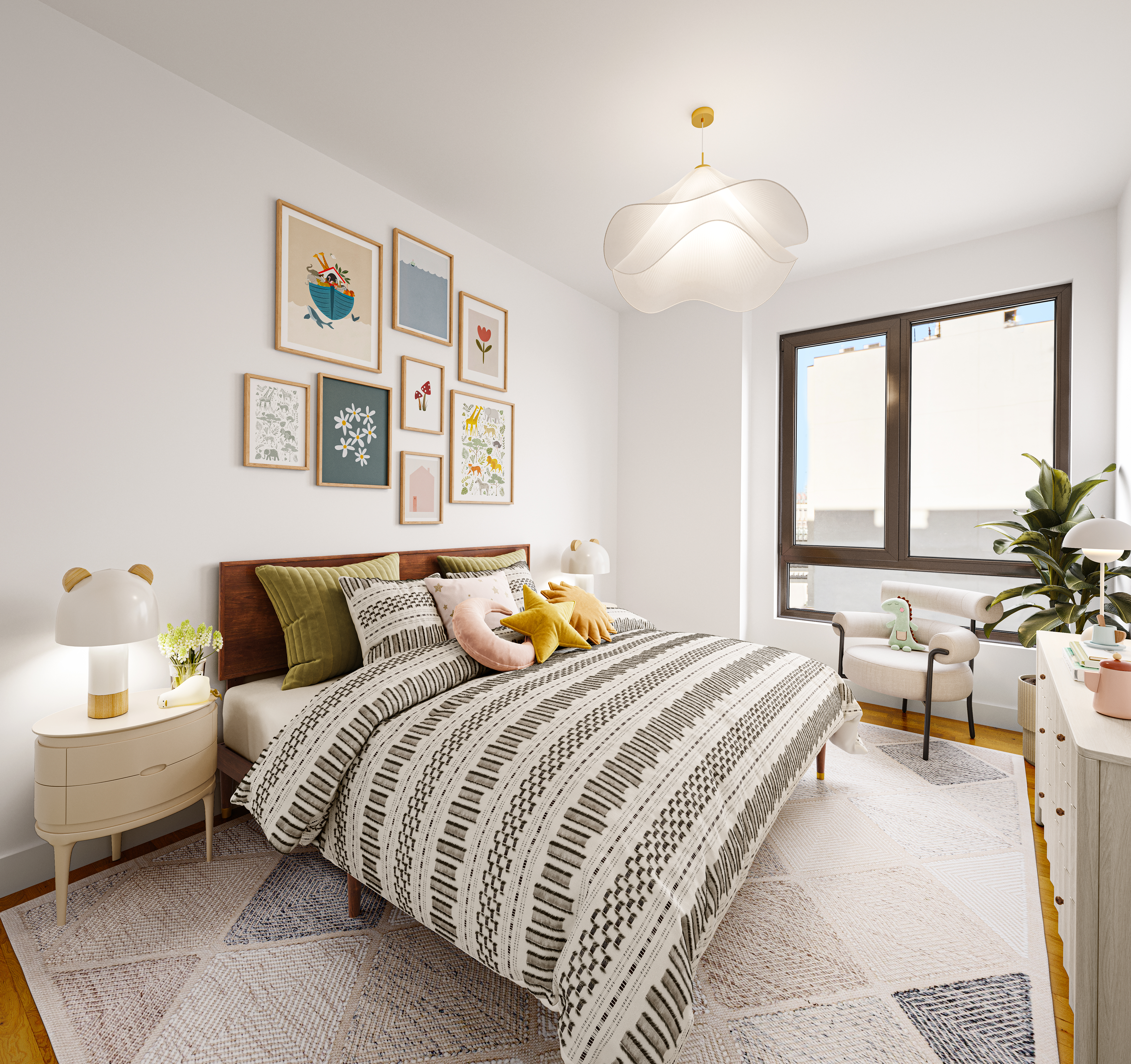 500 4th Avenue, Unit 7C Brooklyn, NY 11215 - Photo 7 of 12 a bedroom with a bed and a large window