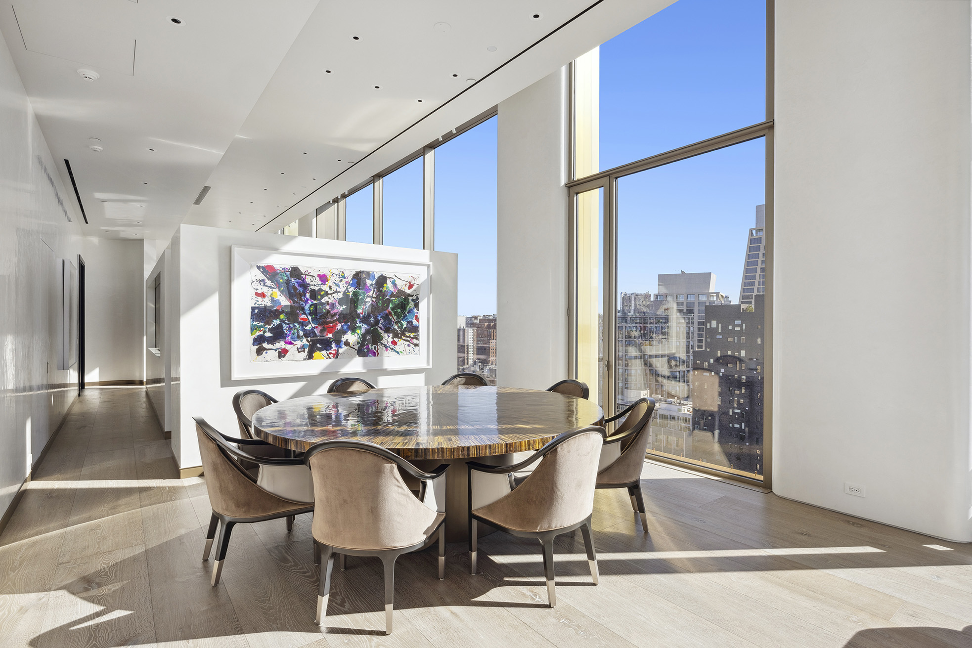 551 West 21st Street, Unit PH Manhattan, NY 10011 - Photo 8 of 51 a dining room with furniture and a floor to ceiling window