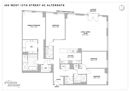 $10,495,000 | 400 West 12th Street, Unit 6C | West Village