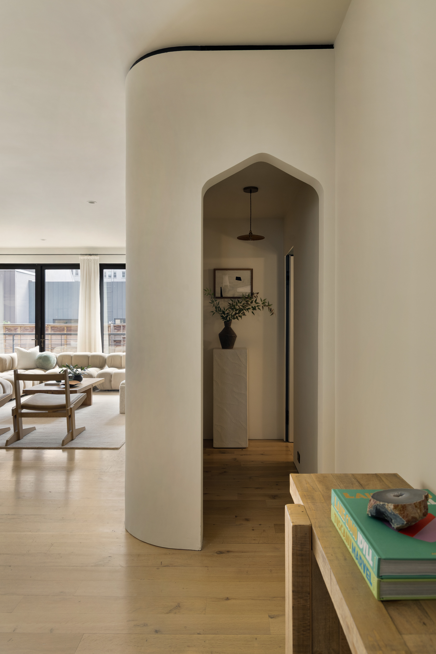 110 Duane Street, Unit PH3S Manhattan, NY 10007 - Photo 19 of 23 a view of a livingroom with wooden floor