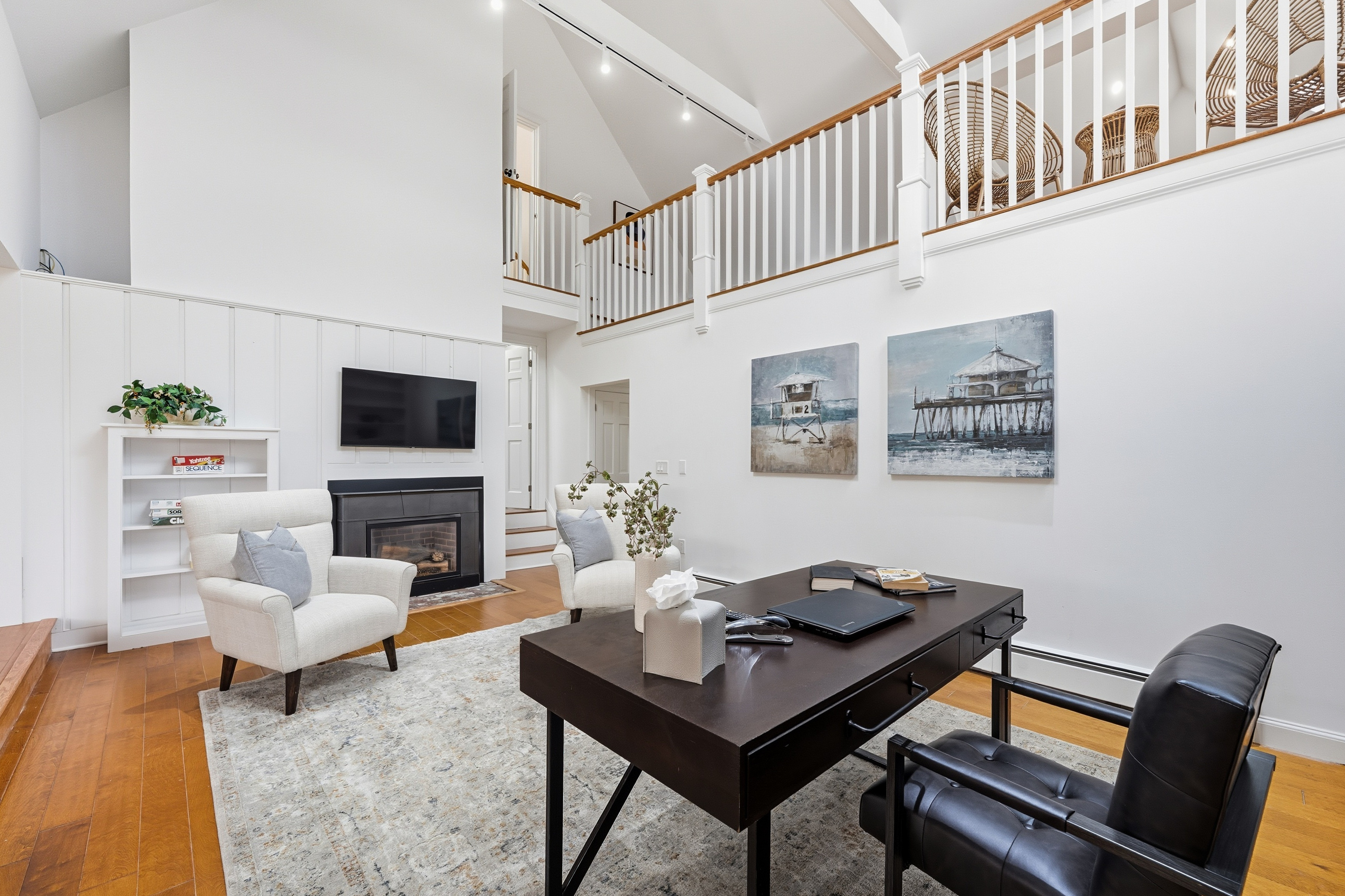 6 Lynbrook Road Southborough, MA 01772 - Photo 23 of 84 a living room with furniture a flat screen tv and a dining table
