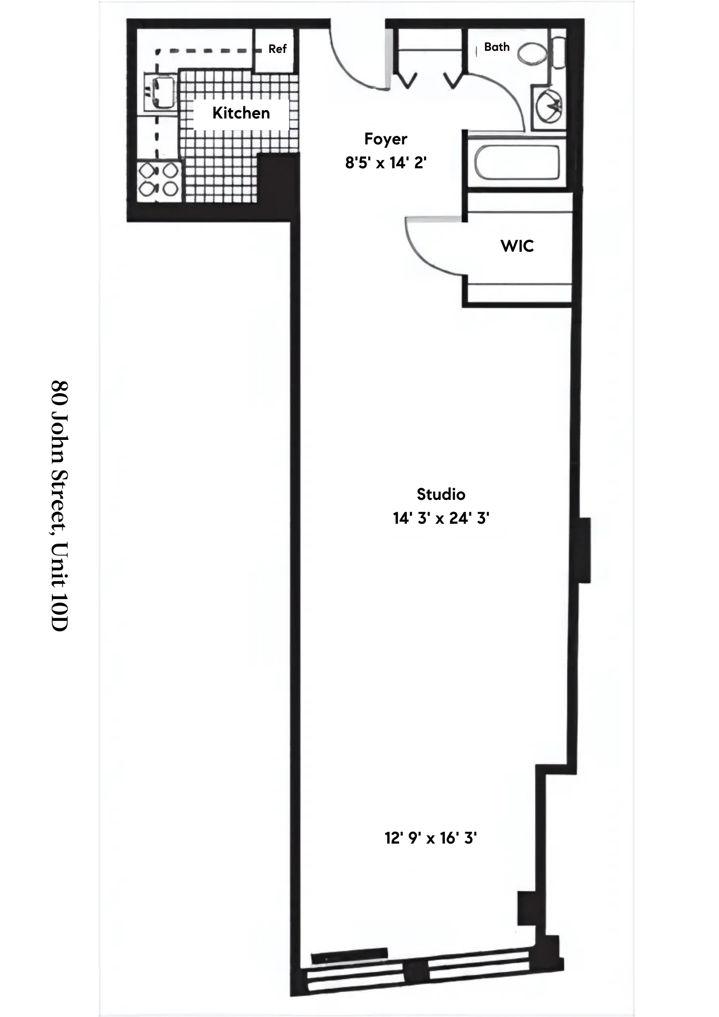 80 John Street, Unit 10D Manhattan, NY 10038 - Photo 6 of 6 a picture of a bench in room