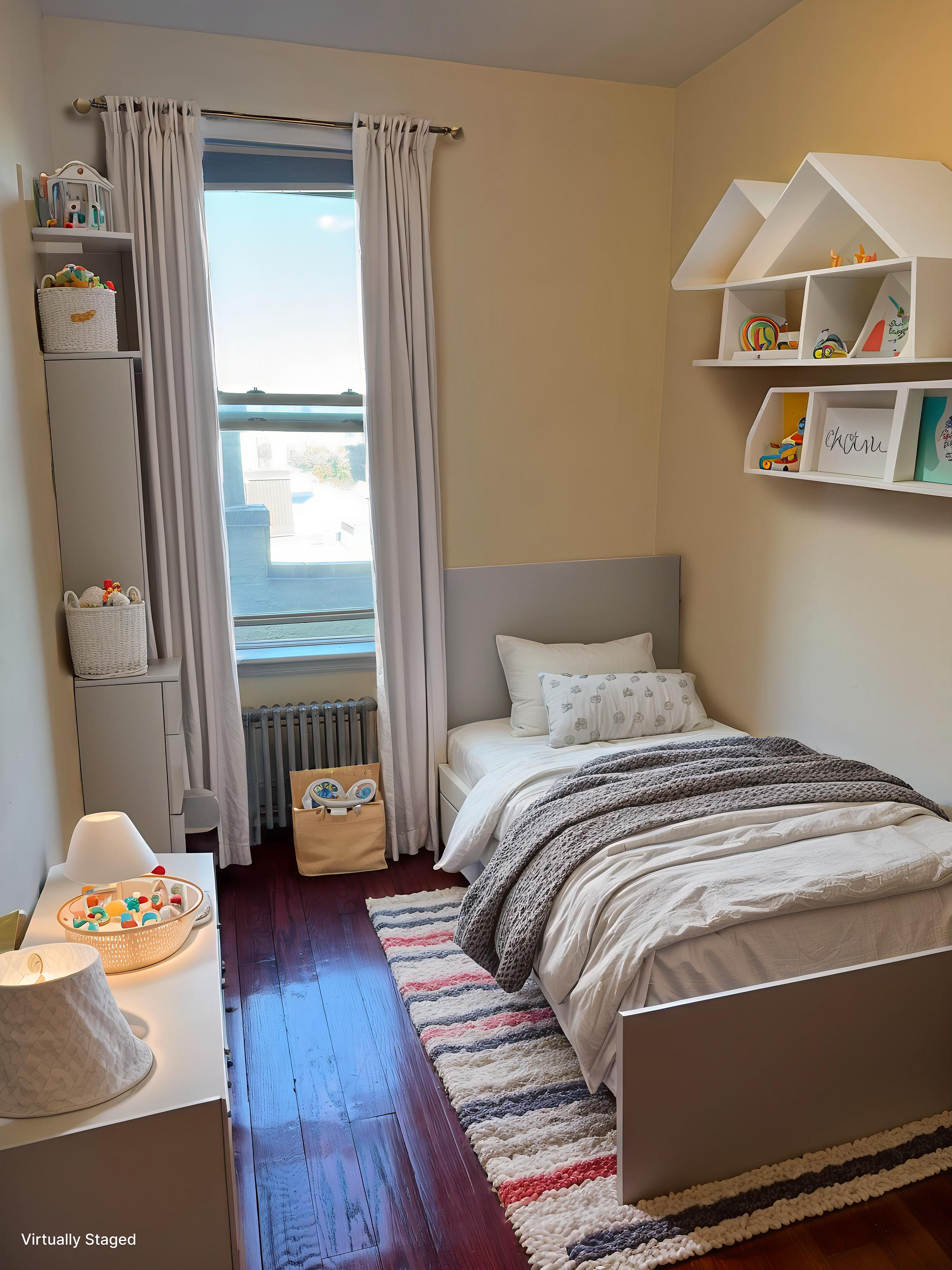 260 Cumberland Street, Unit 21 Brooklyn, NY 11205 - Photo 9 of 13 a bedroom with a bed and wooden floor