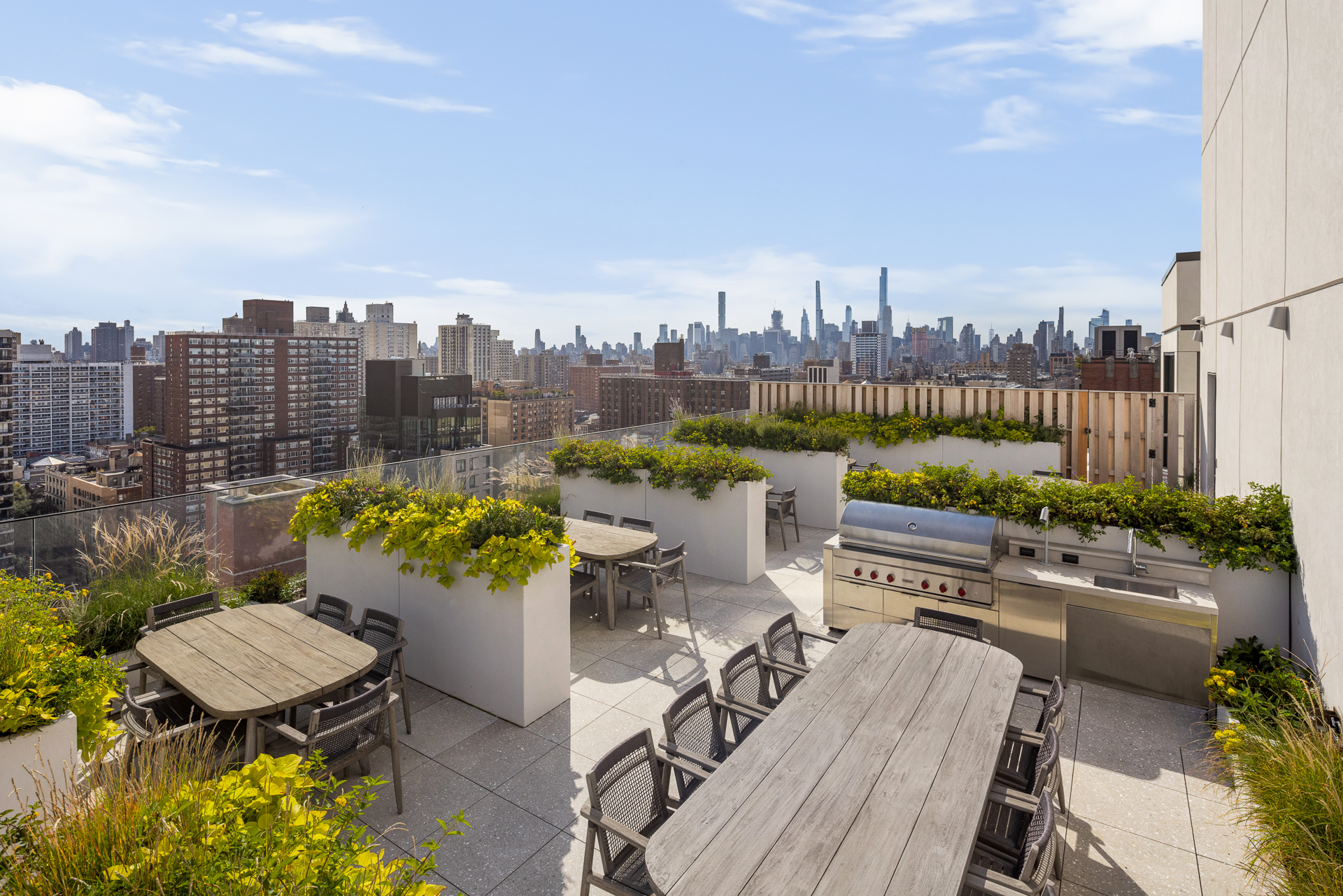 250 West 96th Street, Unit 22C Manhattan, NY 10025 - Photo 20 of 28 a view of a terrace with furniture and a garden