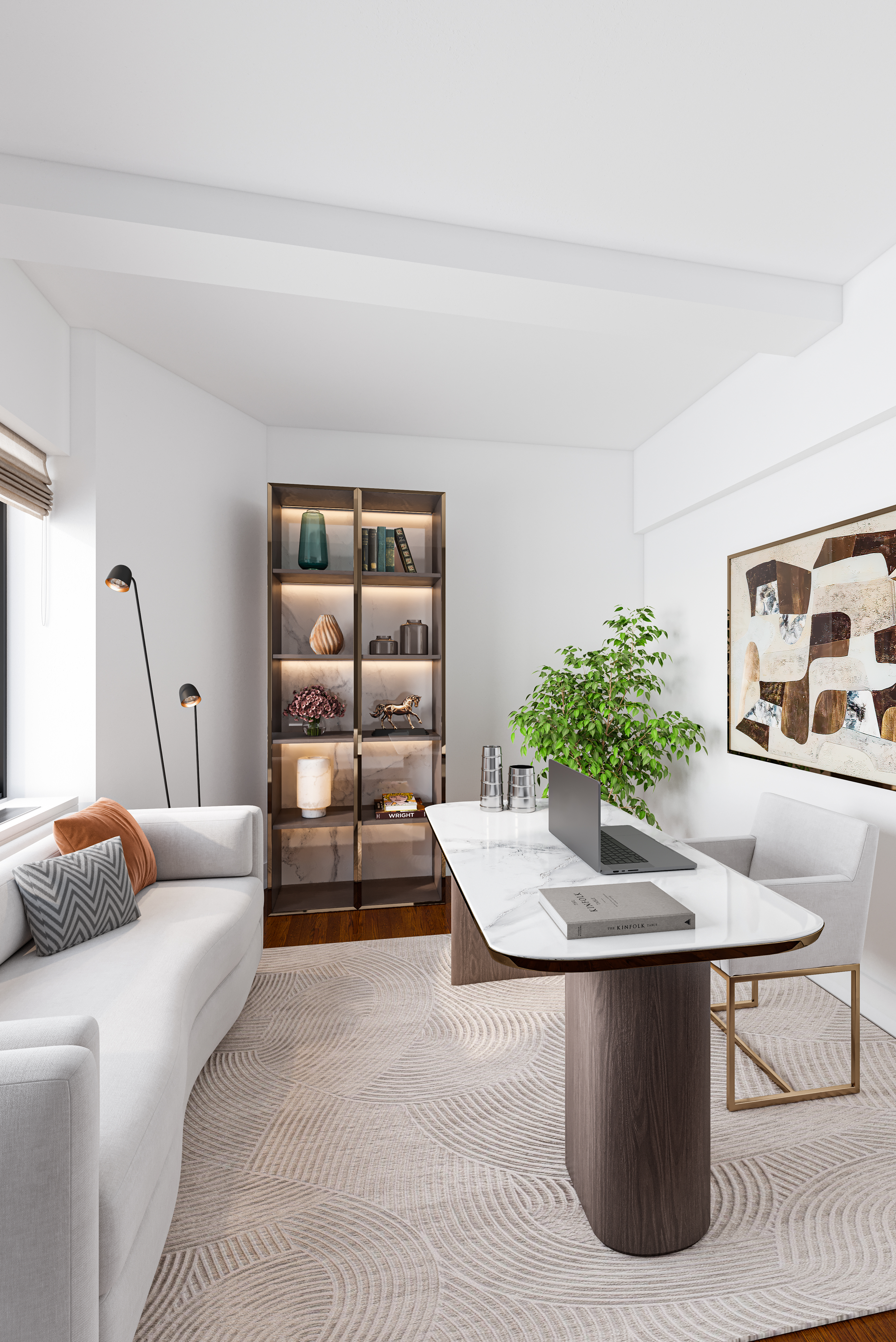 421 Hudson Street, Unit 325 Manhattan, NY 10014 - Photo 5 of 11 a living room with furniture and a potted plant