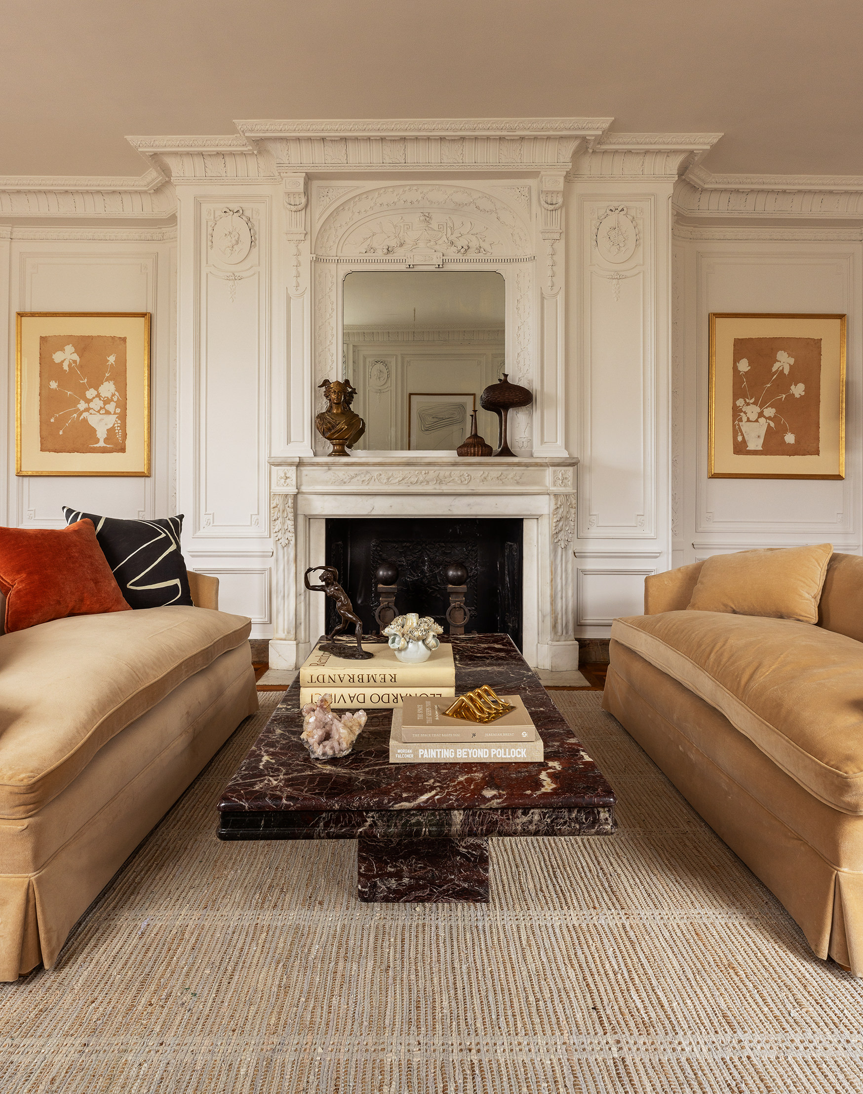 1136 5th Avenue, Unit 6A Manhattan, NY 10128 - Photo 7 of 44 a living room with furniture and a fireplace