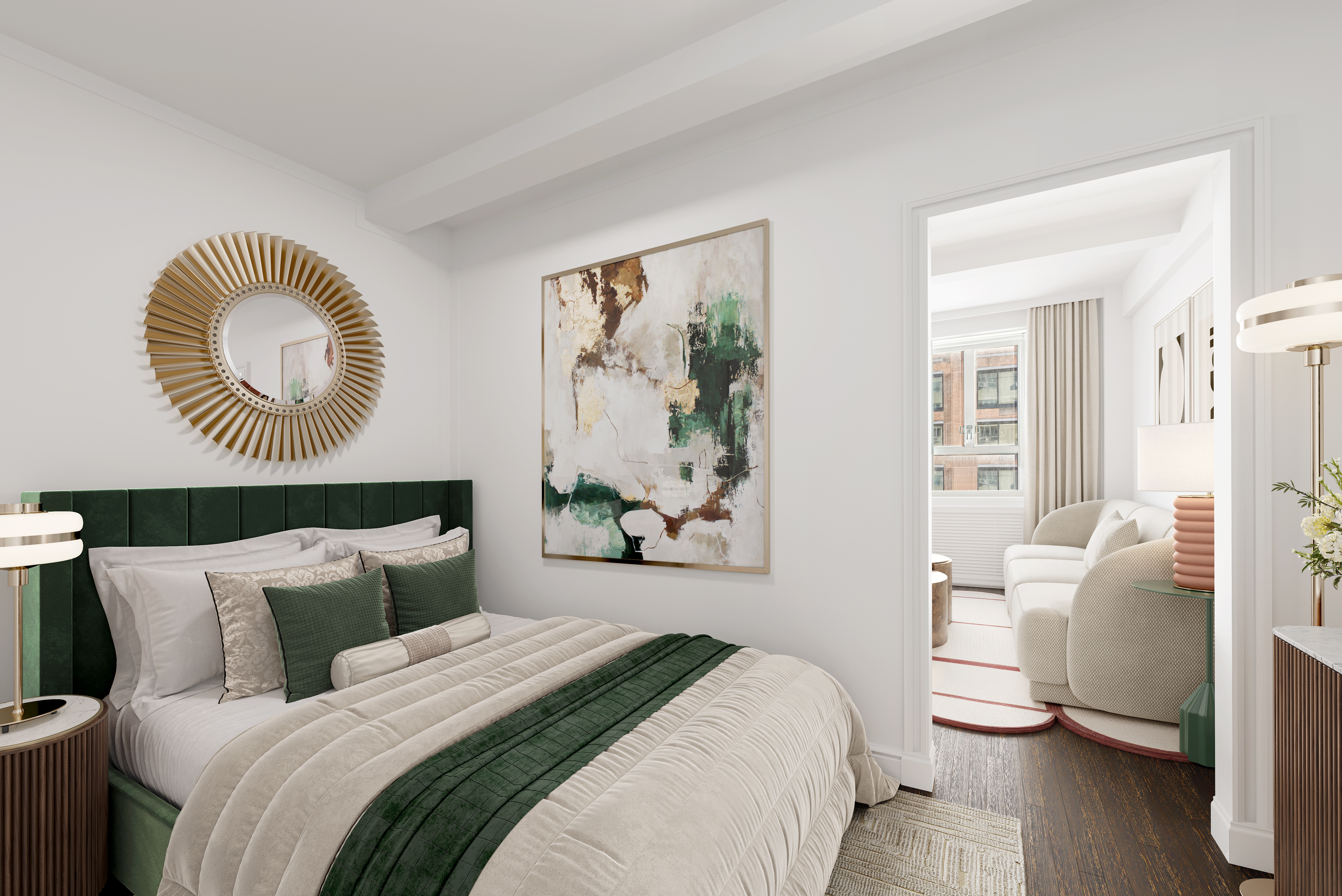 200 West 20th Street, Unit 905 Manhattan, NY 10011 - Photo 9 of 17 a bedroom with bed and a large window