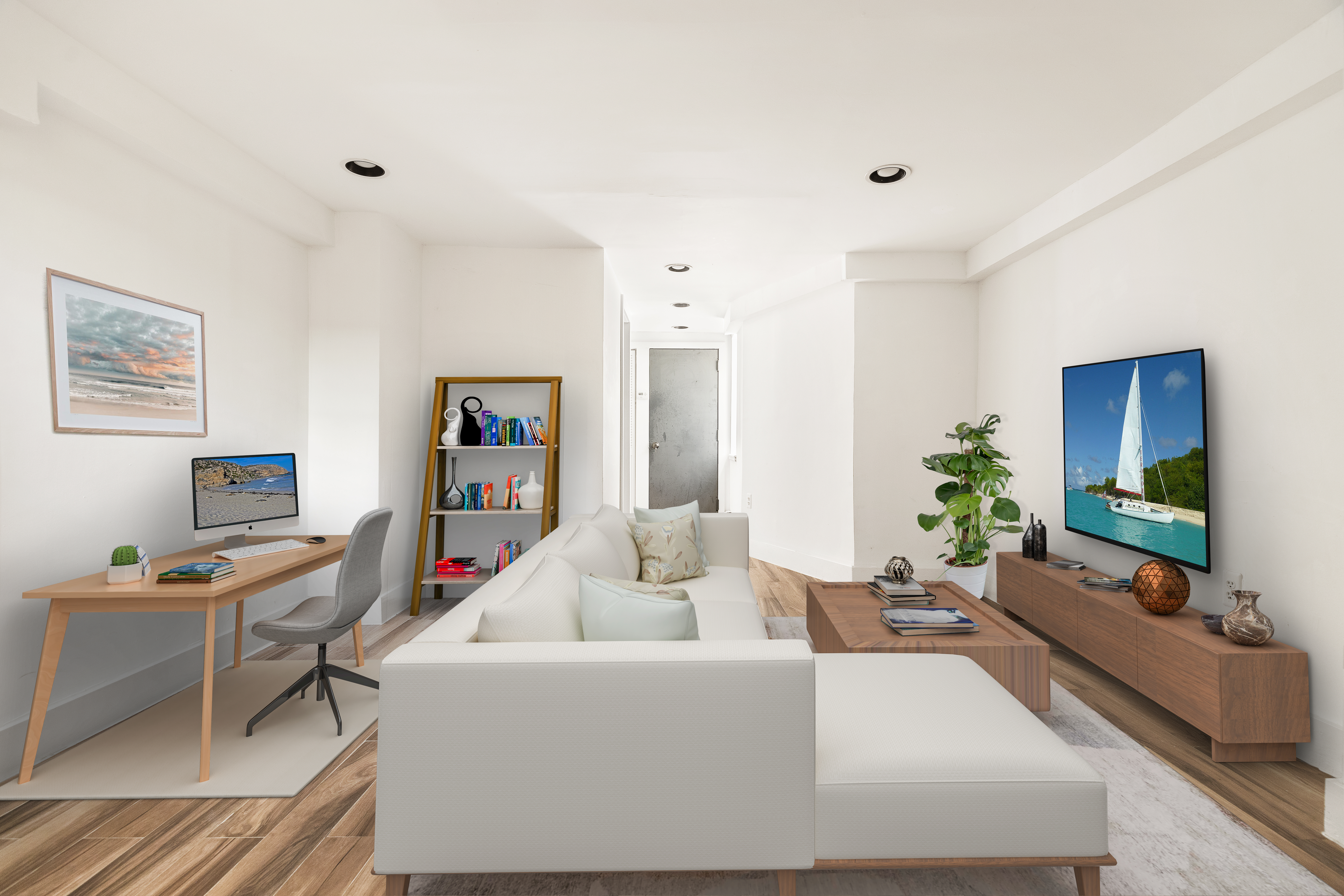 2116 Dorchester Road, Unit 1I Brooklyn, NY 11226 - Photo 7 of 15 a living room with furniture and a flat screen tv