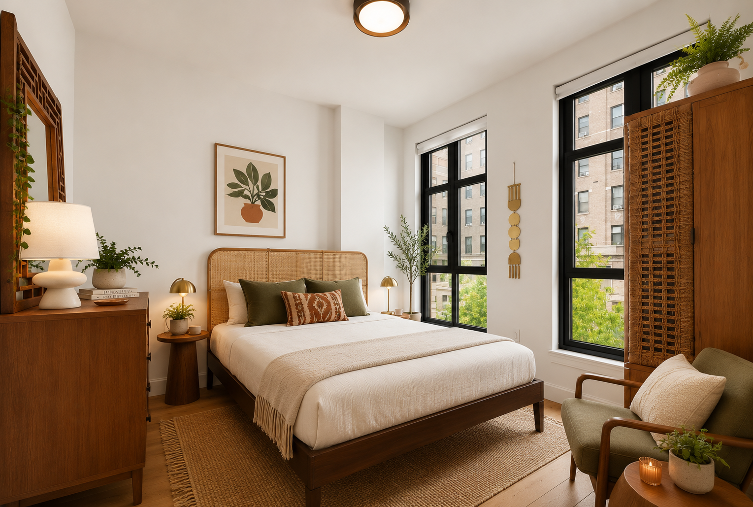 552 Prospect Place, Unit 3E Brooklyn, NY 11238 - Photo 3 of 10 a bedroom with a bed and a large window