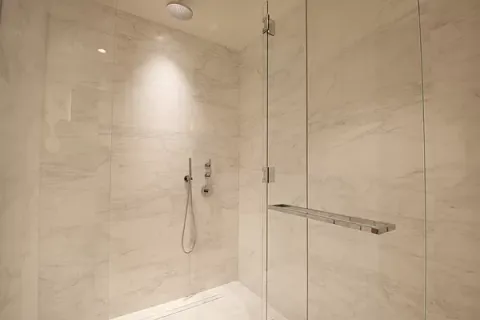 a bathroom with a shower