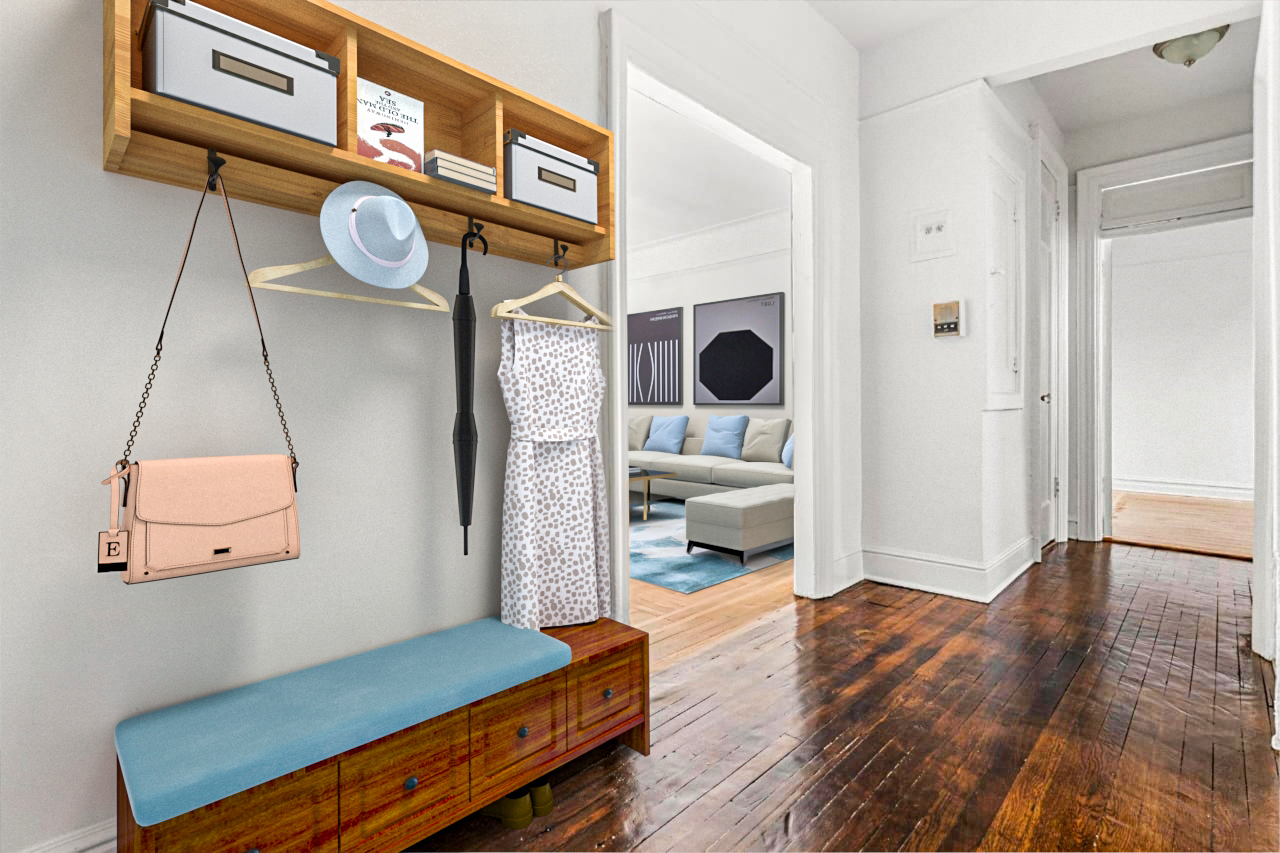 1001 President Street, Unit L2 Brooklyn, NY 11225 - Photo 10 of 19 a living room with furniture and a wooden floor