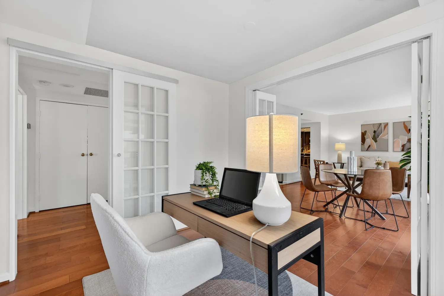 a living room with furniture