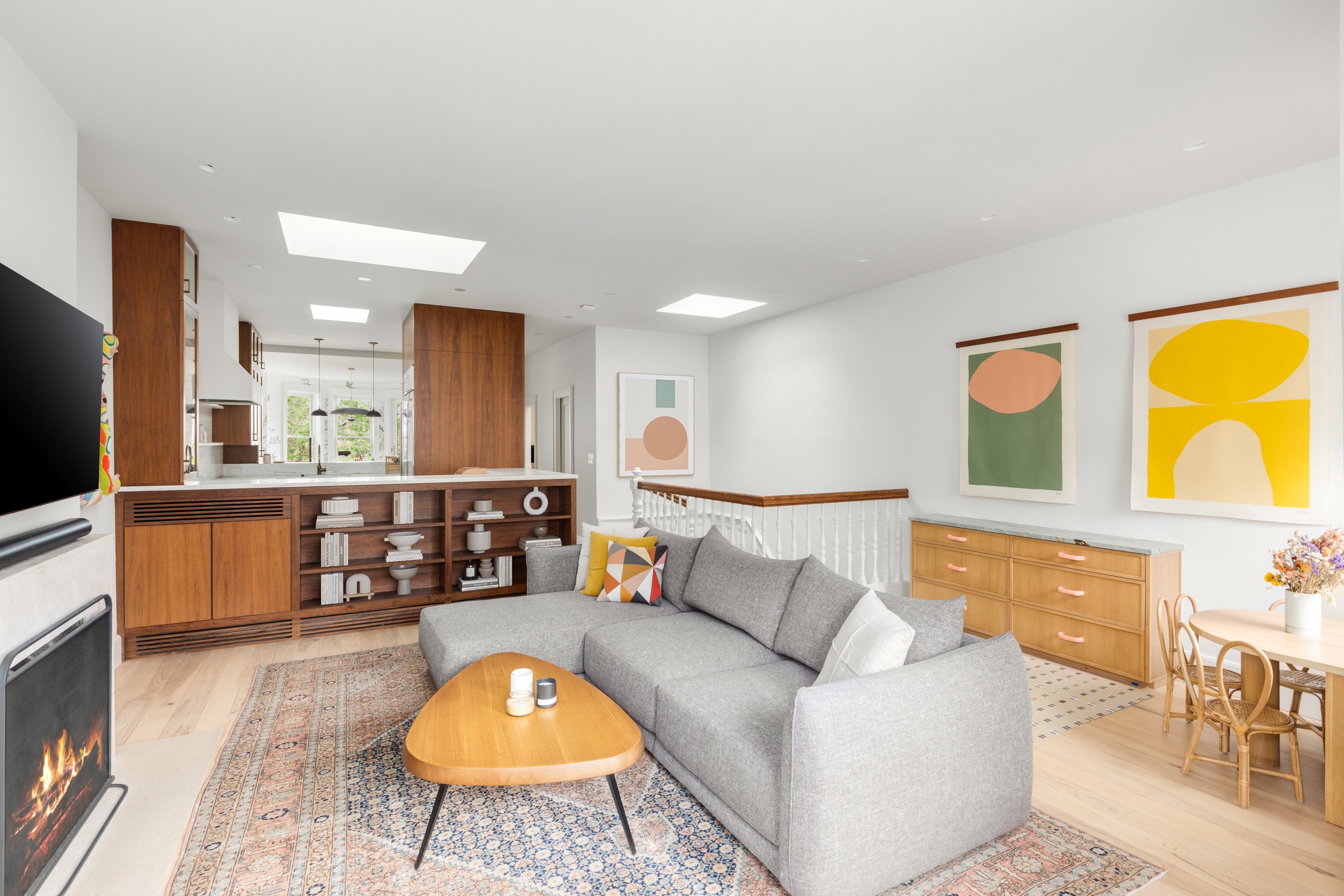 152 Underhill Avenue Brooklyn, NY 11238 - Photo 3 of 20 a living room with stainless steel appliances furniture and a kitchen view