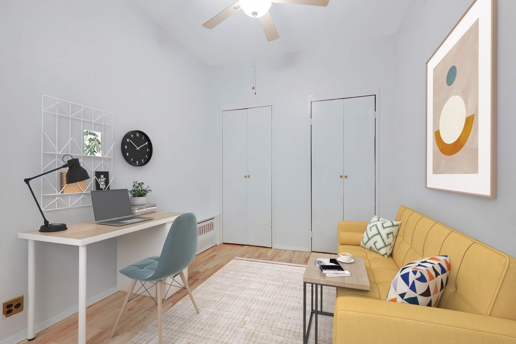 310 East 23rd Street, Unit 5A Manhattan, NY 10010 - Photo 5 of 14 a living room with furniture and wooden floor