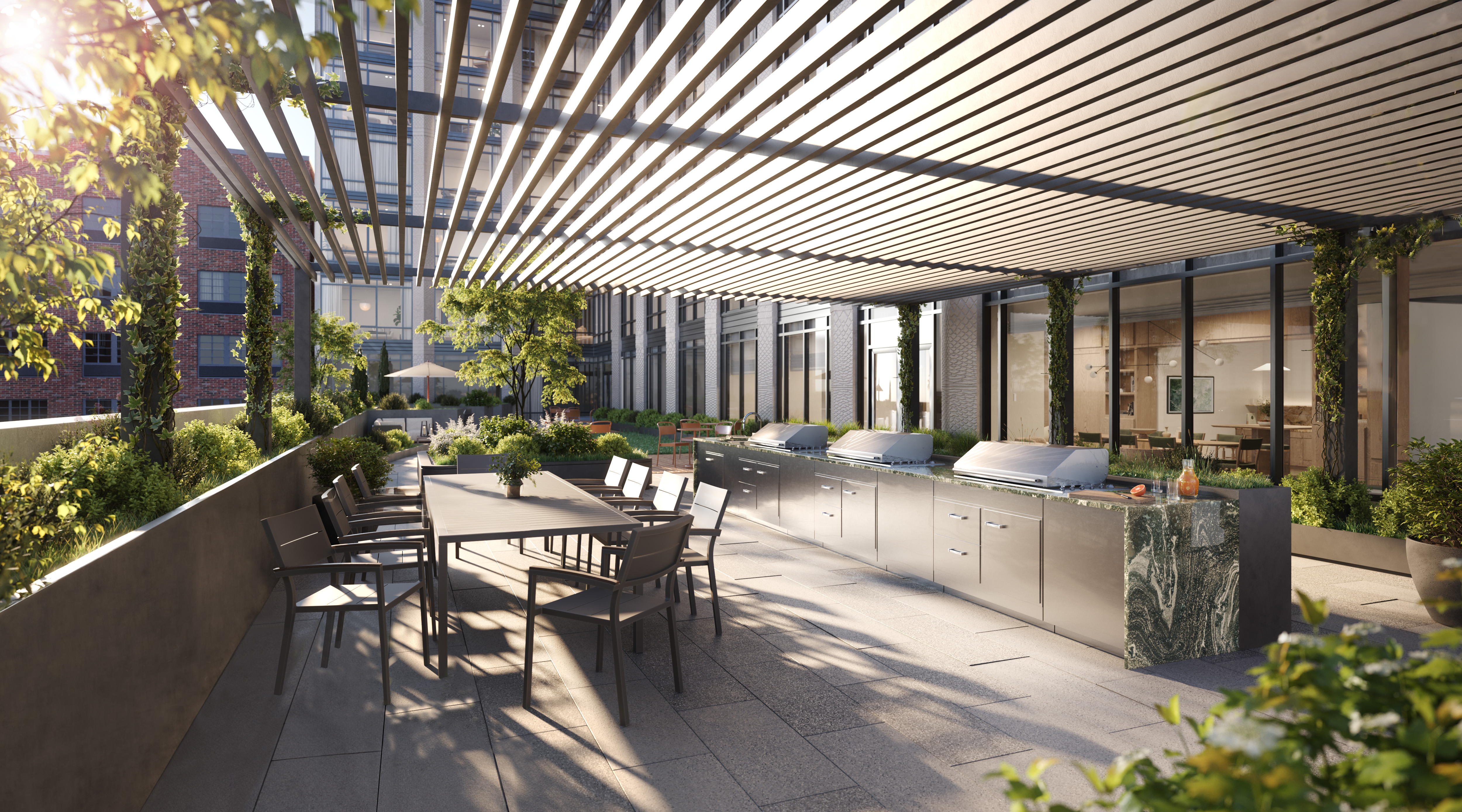 16 Dupont Street, Unit 21I Brooklyn, NY 11222 - Photo 3 of 14 a view of a patio with chairs and potted plants