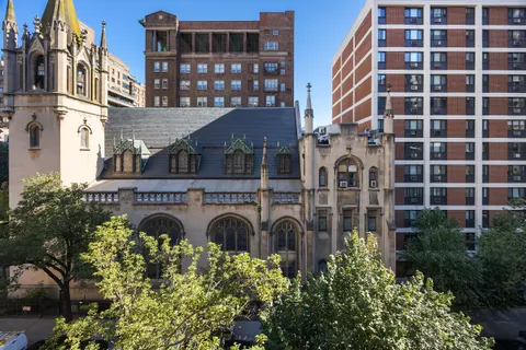 a front view of a multi story building