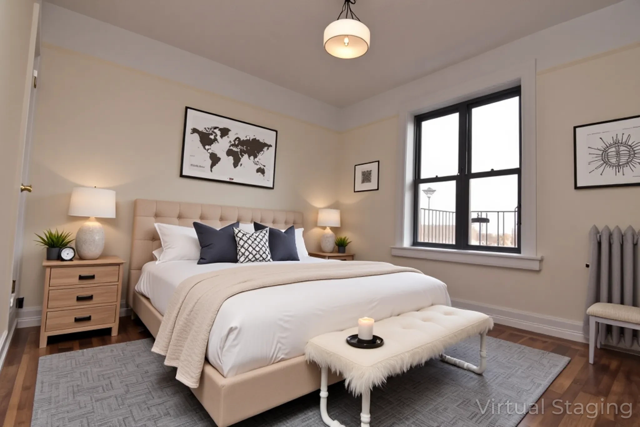 20 Laurel Hill Terrace, Unit 6A Manhattan, NY 10033 - Photo 3 of 11 a bedroom with a bed and a large window