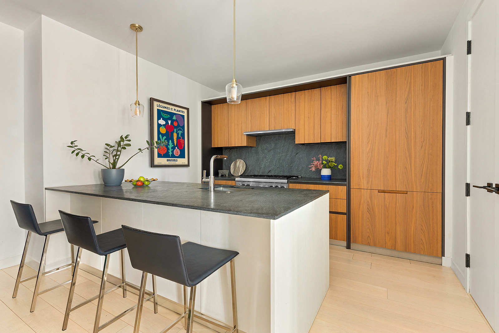 856 Washington Avenue, Unit 6A Brooklyn, NY 11238 - Photo 3 of 15 a kitchen with stainless steel appliances granite countertop a sink and a refrigerator