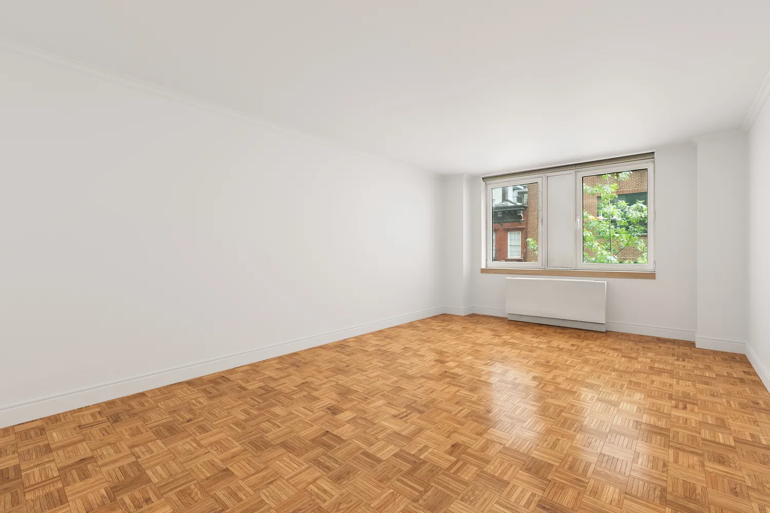 an empty room with a window