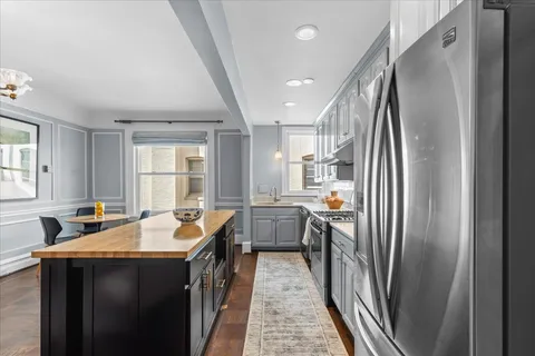 a view of gallery with mirror