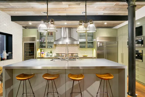a living room with furniture large window and flat screen tv