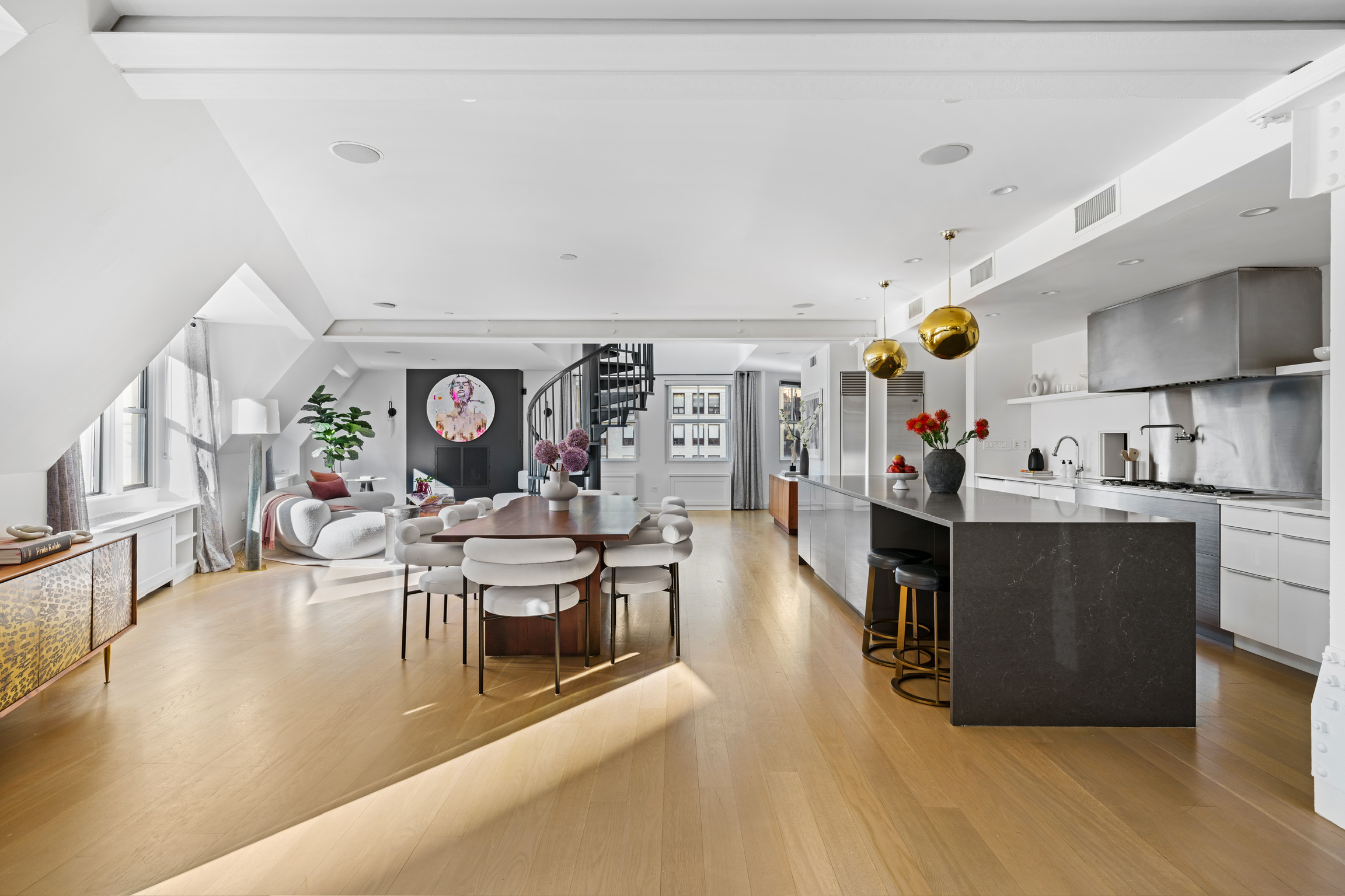 1200 Broadway, Unit PH89 Manhattan, NY 10001 - Photo 17 of 47 a view of a dining room with furniture window and wooden floor