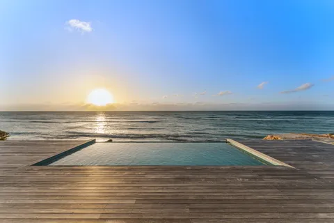 a view of an ocean and beach