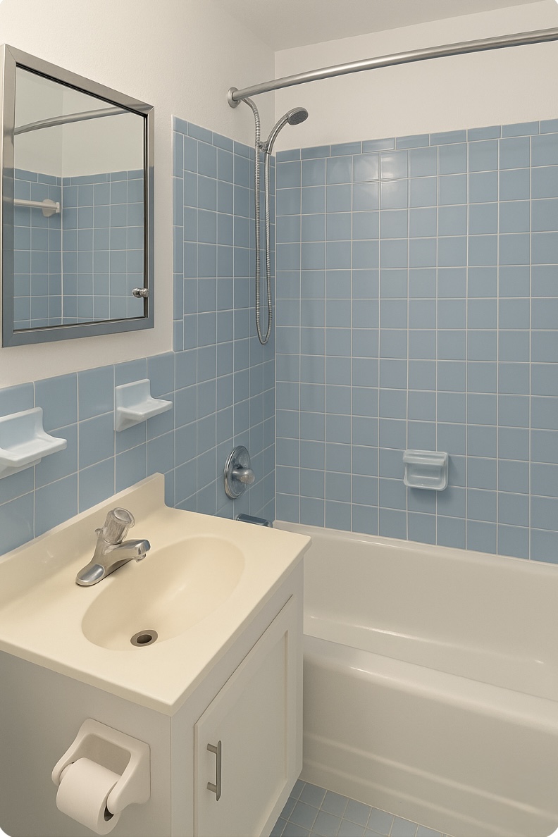 229 East 29th Street, Unit 5H Manhattan, NY 10016 - Photo 5 of 15 a bathroom with a sink a mirror and a shower