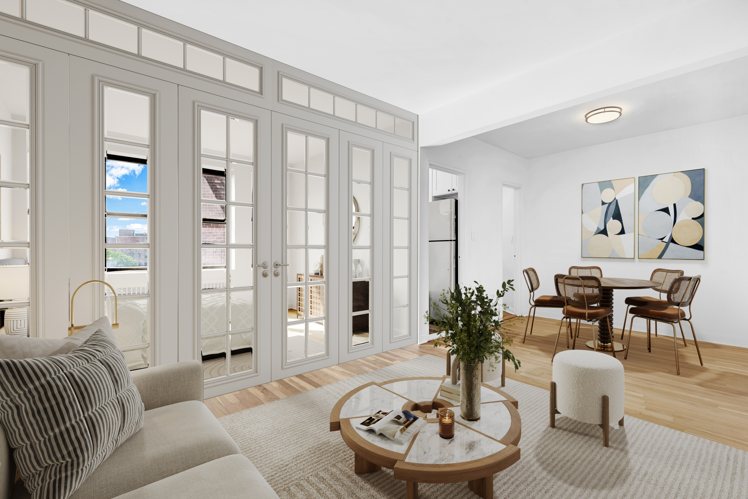 48-21 40th Street, Unit 5H Queens, NY 11104 - Photo 2 of 5 a living room with furniture and a large window