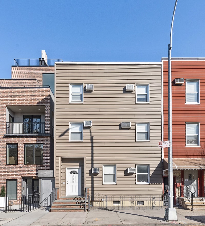 a front view of a building