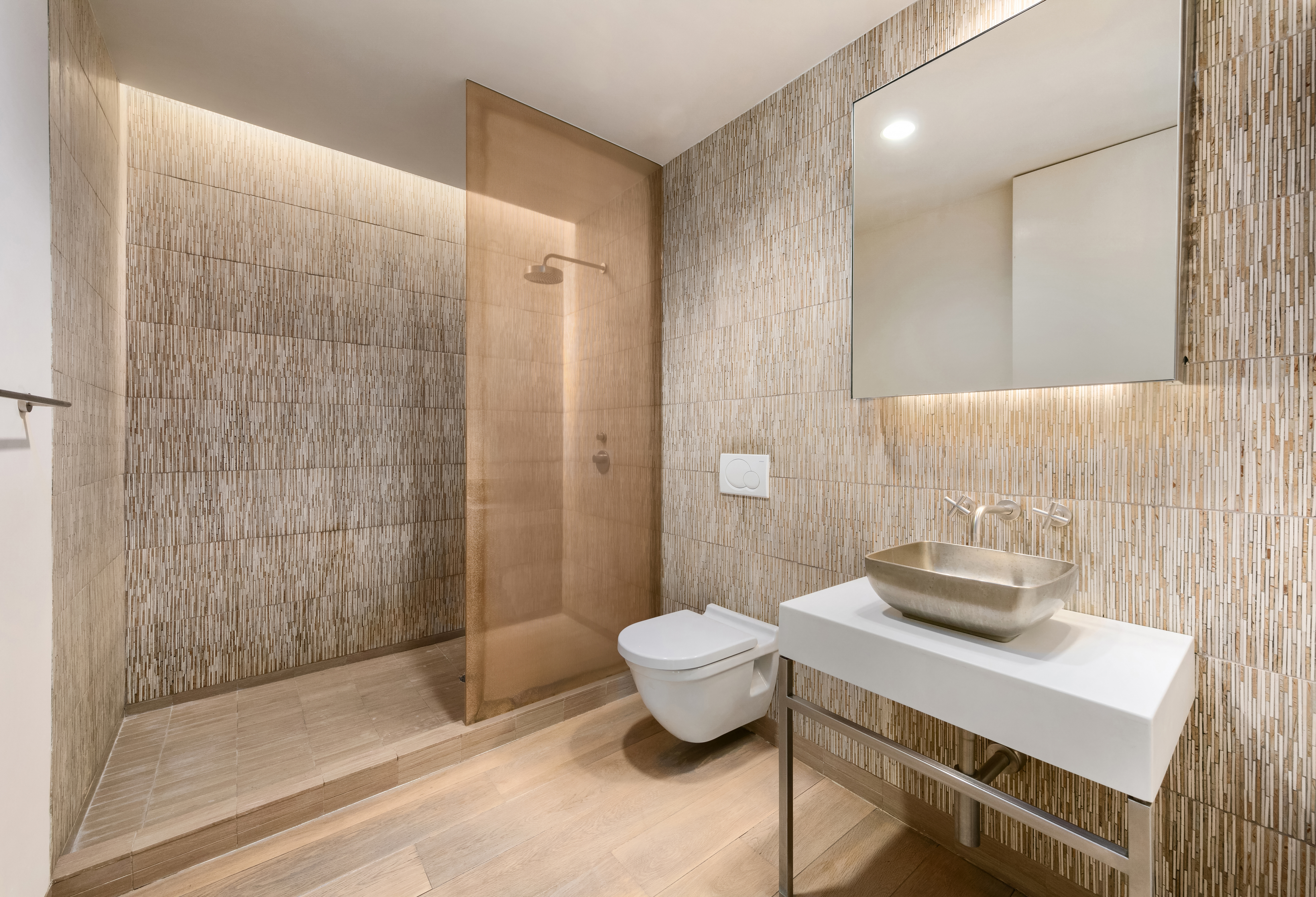 260 West Broadway, Unit 2/3B Manhattan, NY 10013 - Photo 16 of 21 a bathroom with a sink toilet and shower