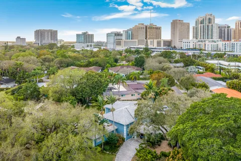 a view of a city with tall buildings