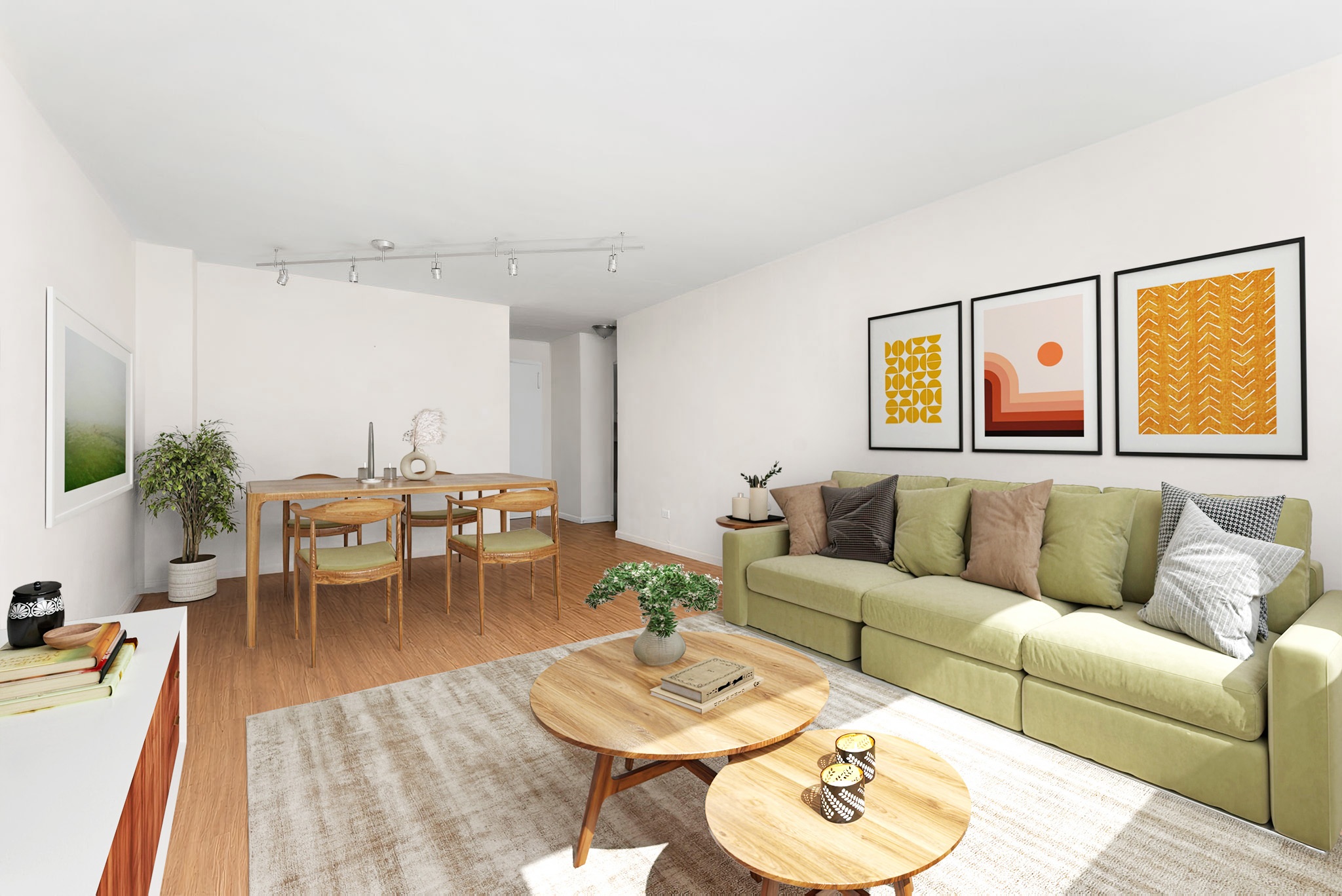 40 Sutton Place, Unit 9J Manhattan, NY 10022 - Photo 2 of 11 a living room with furniture and wooden floor