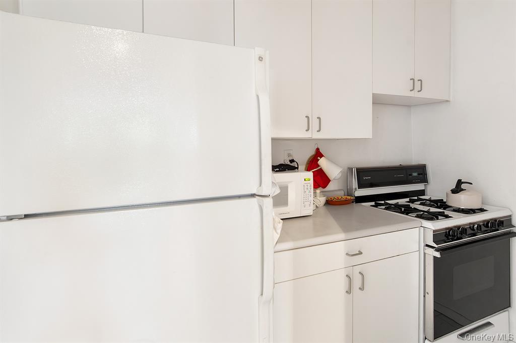 2400 Johnson Avenue, Unit 3B Bronx, NY 10463 - Photo 12 of 28 a kitchen with a white refrigerator and a stove