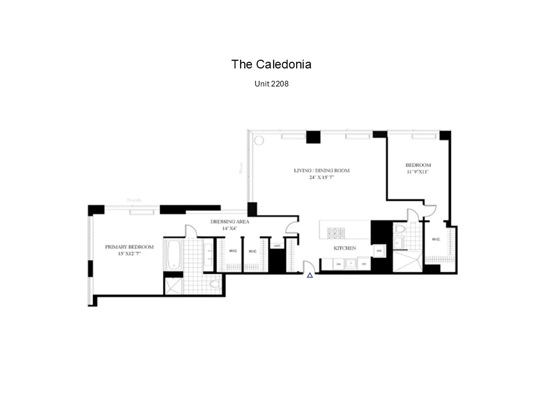 450 West 17th Street, Unit 2208 Manhattan, NY 10011 - Photo 8 of 8 a picture of a floor plan
