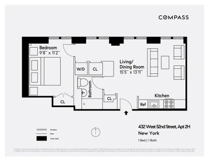$875,000 | 432 West 52nd Street, Unit 2H | Hell's Kitchen