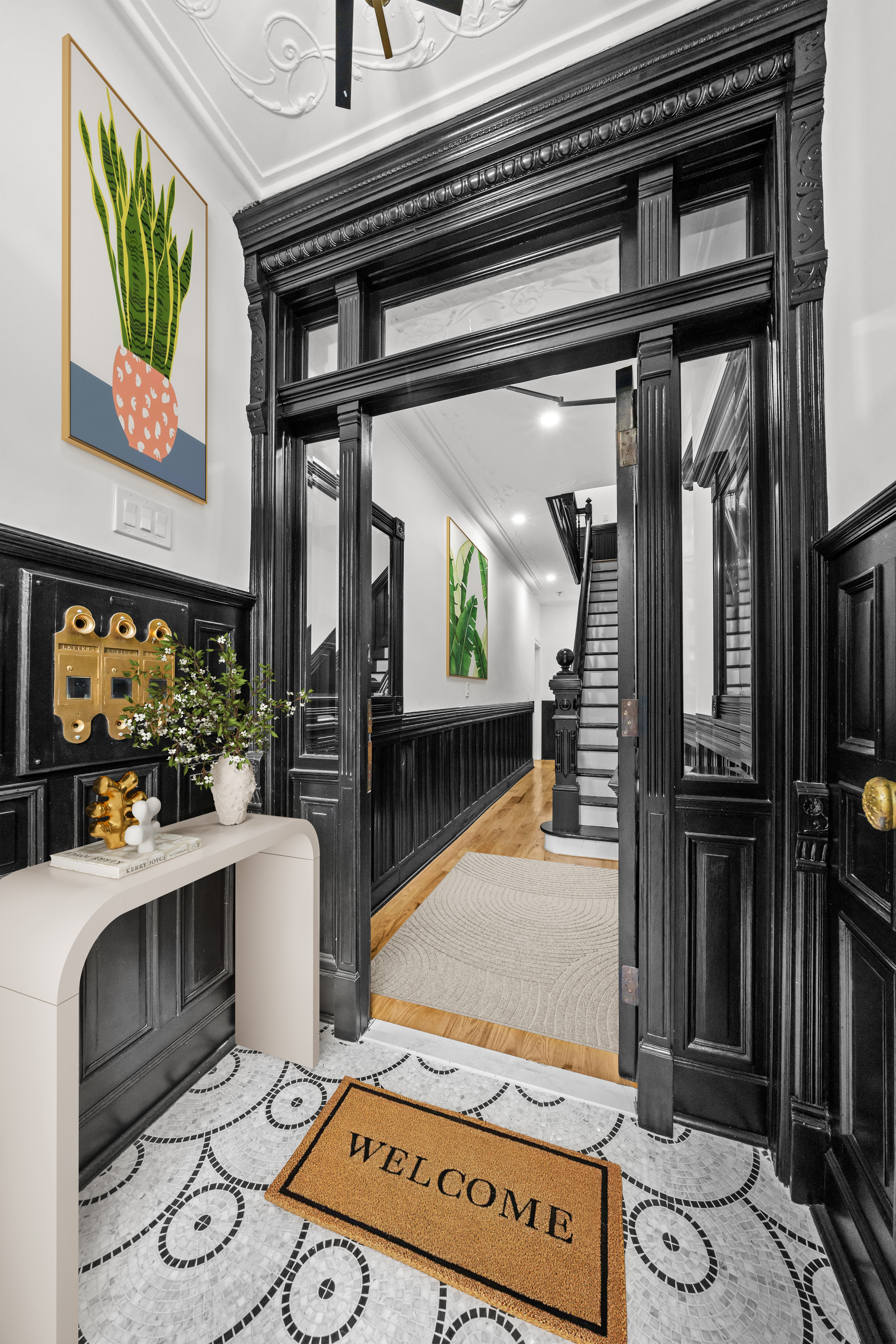 581 Decatur Street Brooklyn, NY 11233 - Photo 4 of 22 a living room with furniture and a fireplace