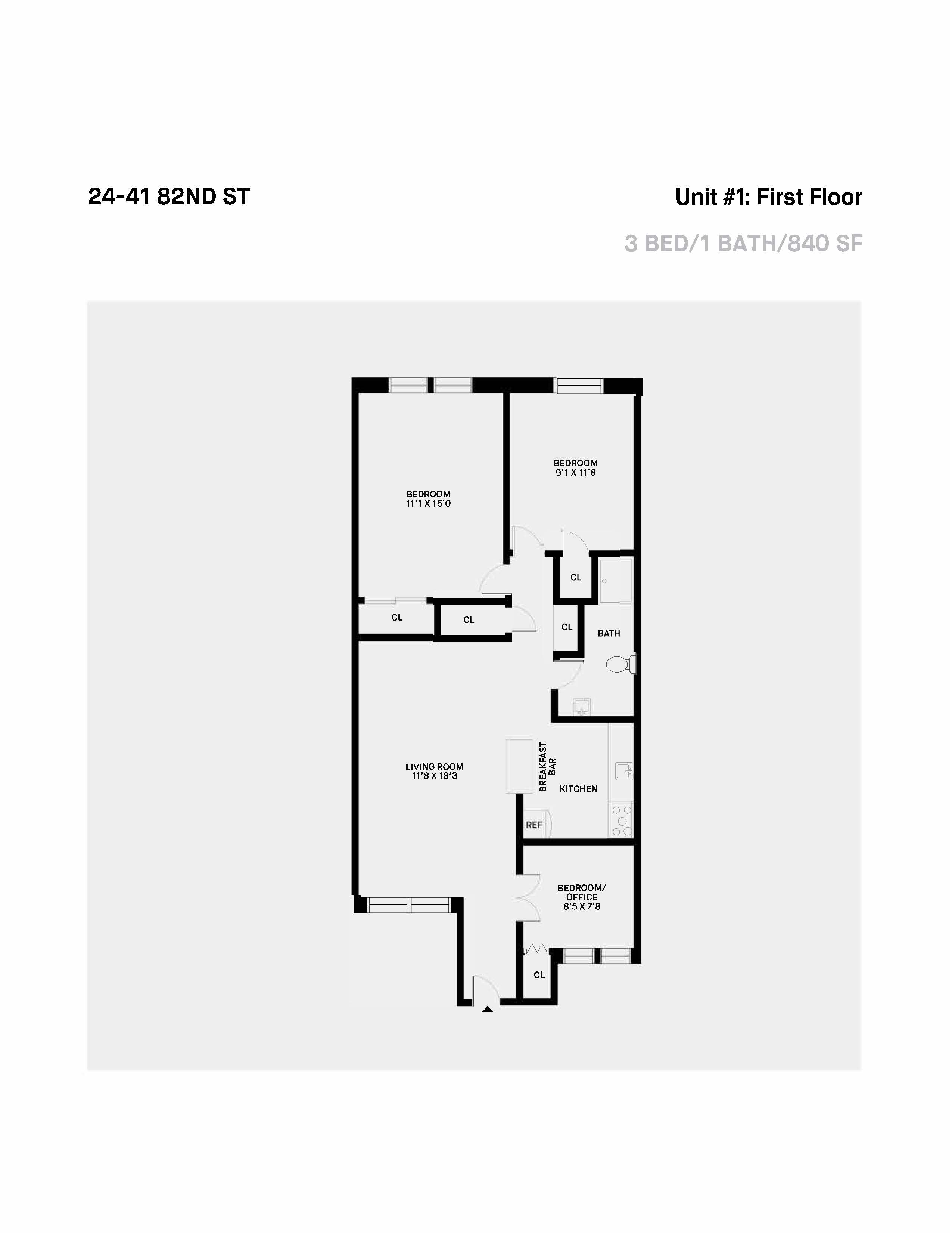 24-41 82nd Street Queens, NY 11370 - Photo 14 of 15 a picture of a room with a white wall and sink