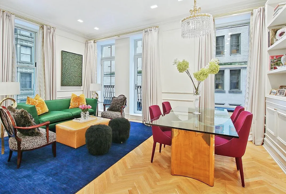 1 Central Park South, Unit 606 Manhattan, NY 10019 - Photo 6 of 13 a living room with furniture and a wooden floor