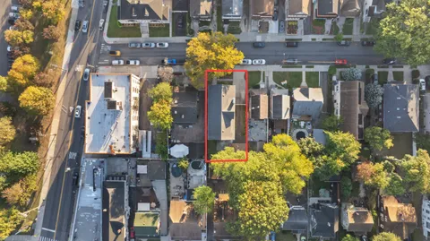 a building view with street view