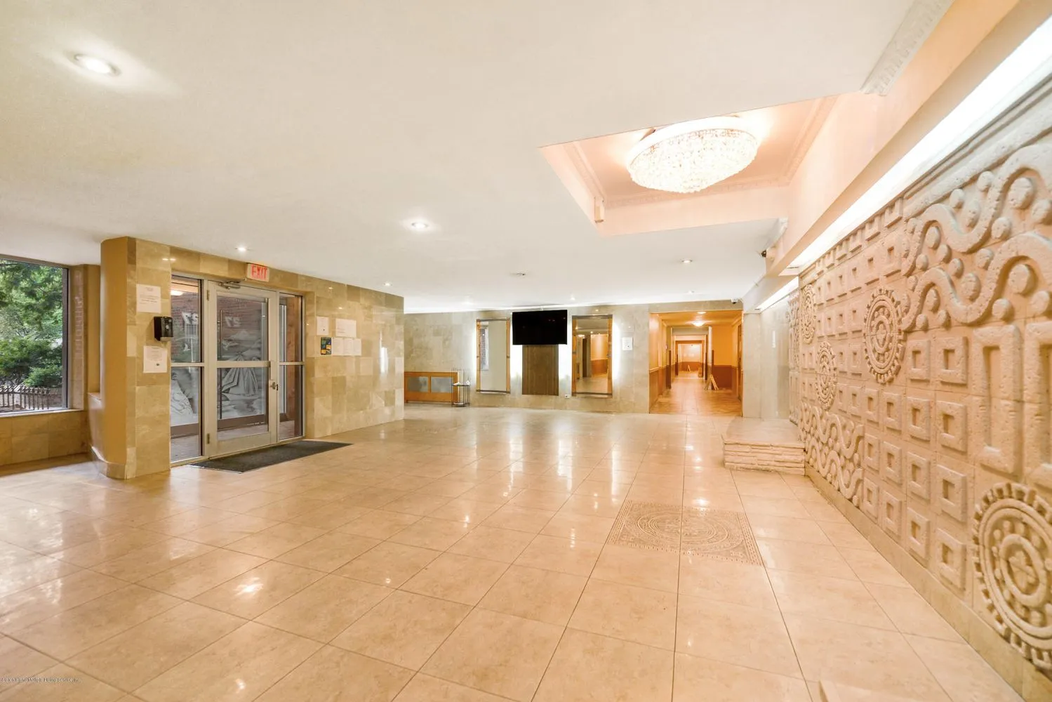 a view of an entrance door