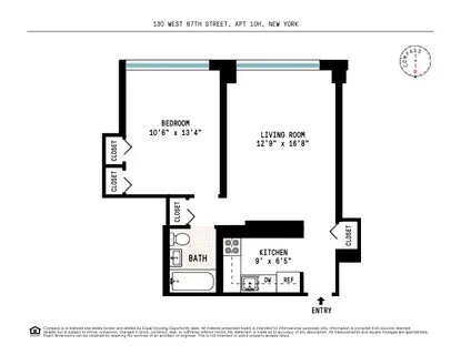 $725,000 | 130 West 67th Street, Unit 10H | Upper West Side