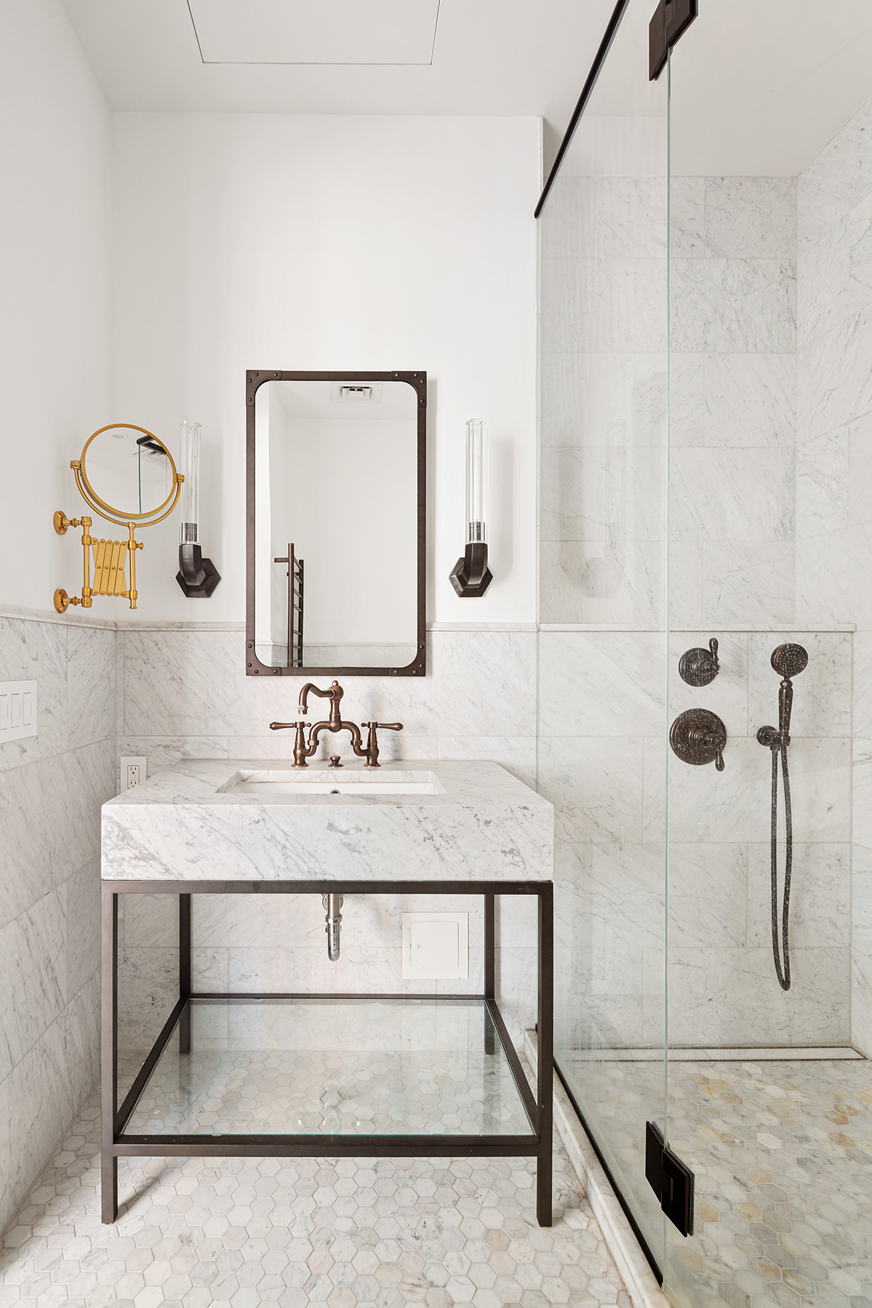 73 Wooster Street, Unit PHA Manhattan, NY 10012 - Photo 16 of 25 a bathroom with a sink and a mirror