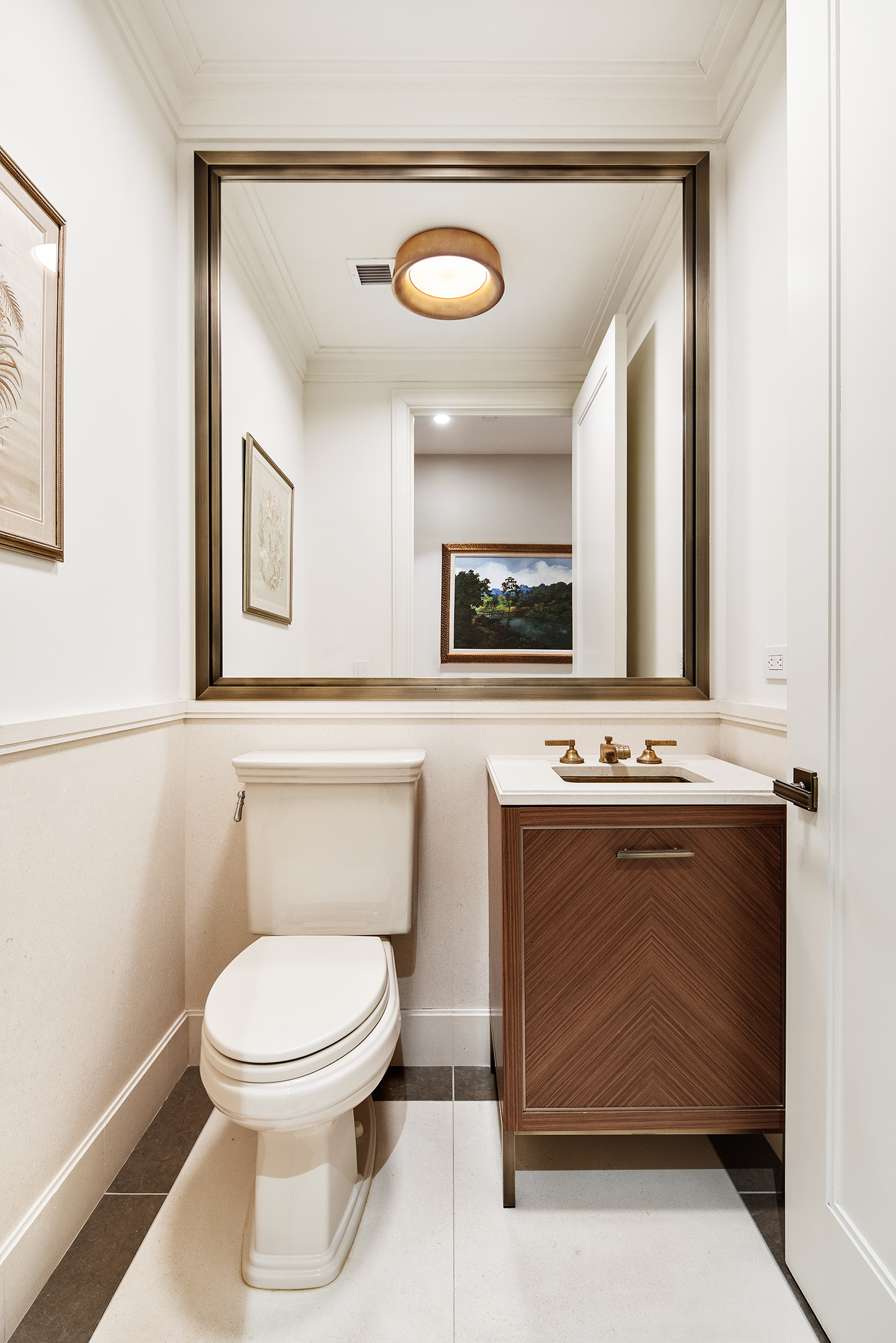 100 Barclay Street, Unit 20D Manhattan, NY 10007 - Photo 7 of 32 a bathroom with a toilet a sink and a mirror