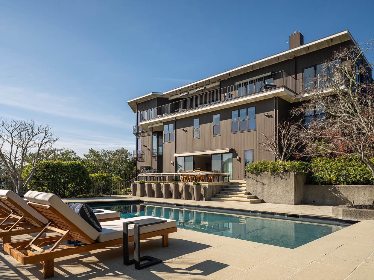 20 Crest Road Belvedere, CA 94920 - Photo 20 of 66 a view of house with swimming pool outdoor seating