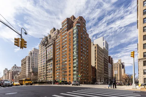 a view of a city with tall buildings